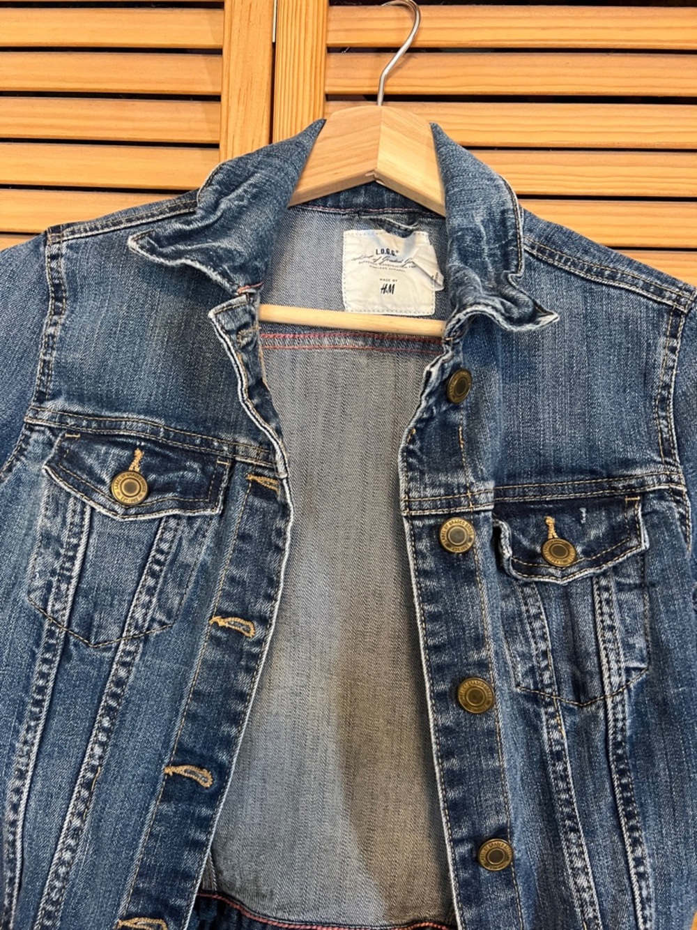 L.O.G.G. Label of Graded Goods by H&M Distressed Jean Jacket, size 2 - Picture 2 of 16